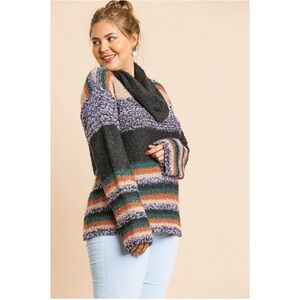 UMGEE multicolor striped knit sweater pullover size 1X